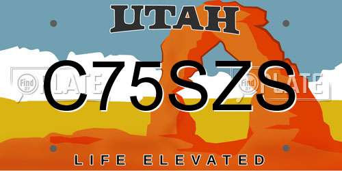 C75SZS Utah License Plate