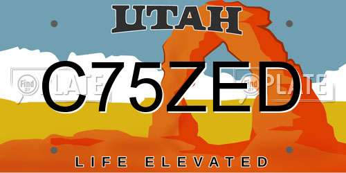 C75ZED Utah License Plate