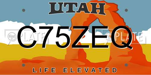 C75ZEQ Utah License Plate
