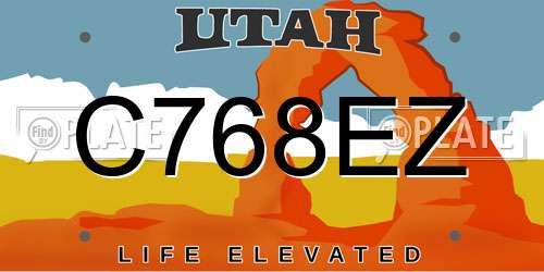 C768EZ Utah License Plate