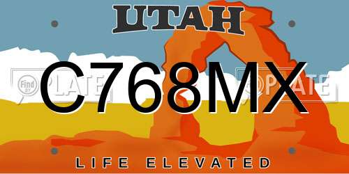 C768MX Utah License Plate