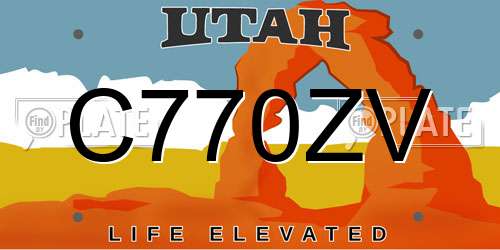 C770ZV Utah License Plate