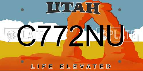C772NU Utah License Plate