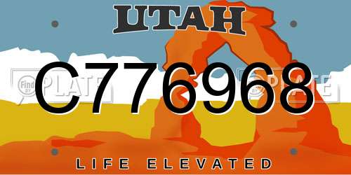 C776968 Utah License Plate