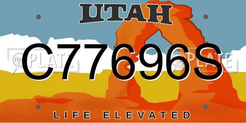 C77696S Utah License Plate