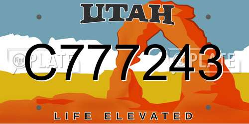 C777243 Utah License Plate