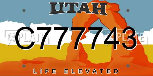 C777743 Utah License Plate