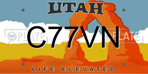 C77VN Utah License Plate
