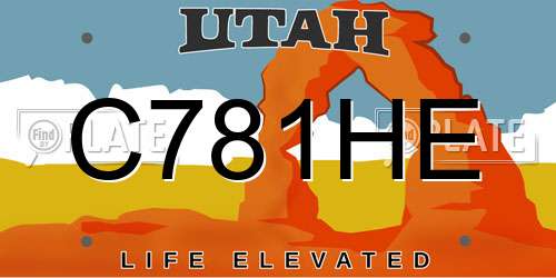 C781HE Utah License Plate