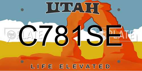 C781SE Utah License Plate