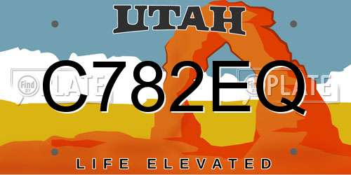 C782EQ Utah License Plate