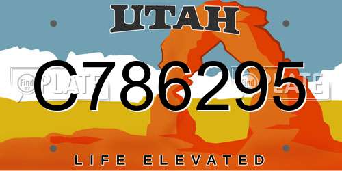 C786295 Utah License Plate