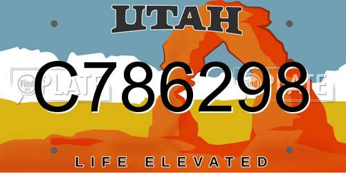 C786298 Utah License Plate