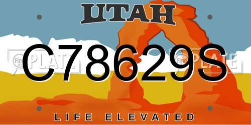 C78629S Utah License Plate