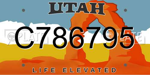 C786795 Utah License Plate