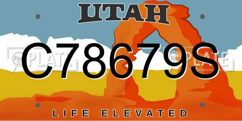 C78679S Utah License Plate