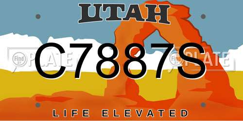 C7887S Utah License Plate