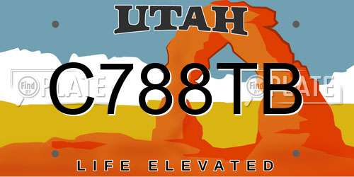 C788TB Utah License Plate