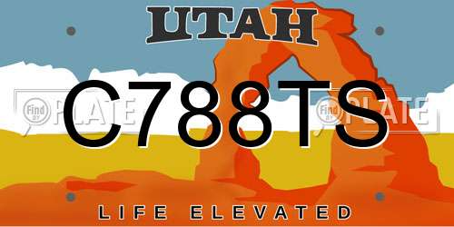 C788TS Utah License Plate