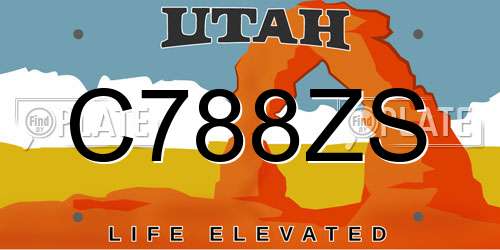 C788ZS Utah License Plate