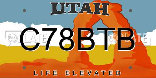 C78BTB Utah License Plate