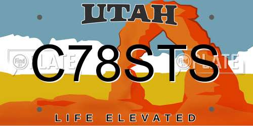 C78STS Utah License Plate