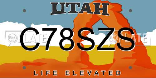 C78SZS Utah License Plate