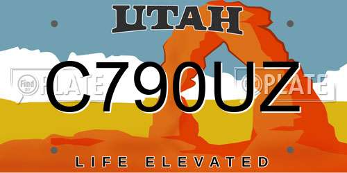 C790UZ Utah License Plate