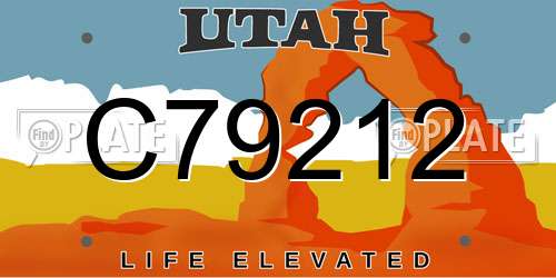 C79212 Utah License Plate