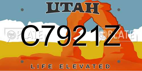 C7921Z Utah License Plate