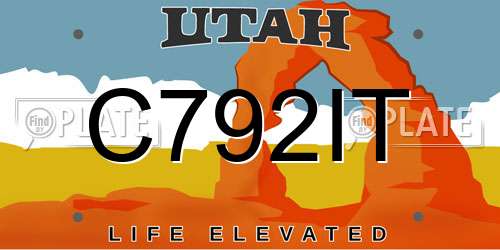 C792IT Utah License Plate
