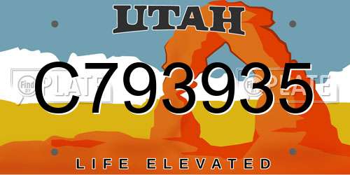 C793935 Utah License Plate