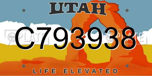 C793938 Utah License Plate