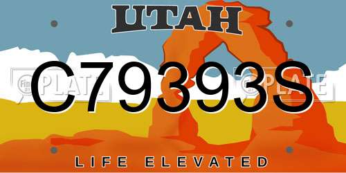 C79393S Utah License Plate
