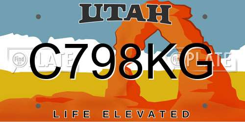 C798KG Utah License Plate