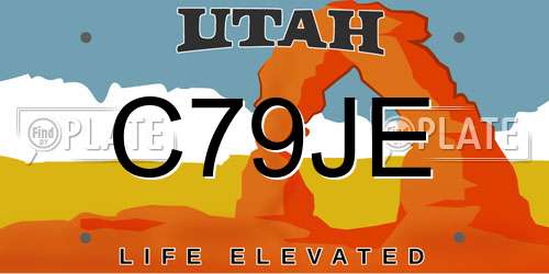 C79JE Utah License Plate