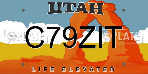 C79ZIT Utah License Plate