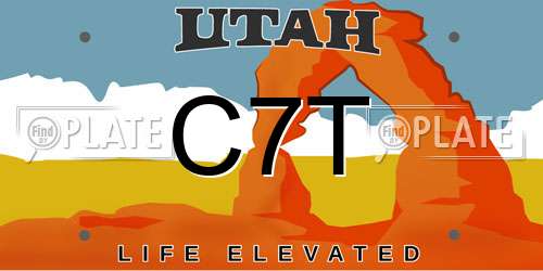 C7T Utah License Plate