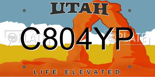 C804YP Utah License Plate