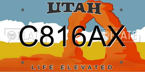 C816AX Utah License Plate