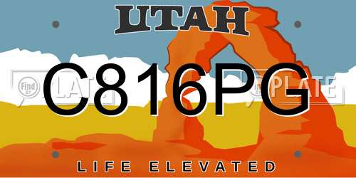 C816PG Utah License Plate