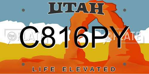 C816PY Utah License Plate