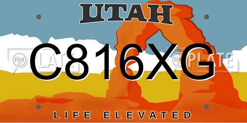 C816XG Utah License Plate