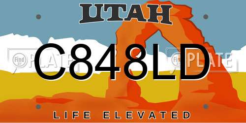 C848LD Utah License Plate