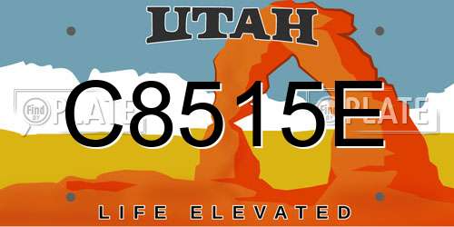 C8515E Utah License Plate