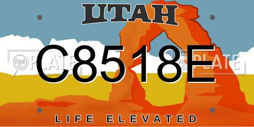 C8518E Utah License Plate