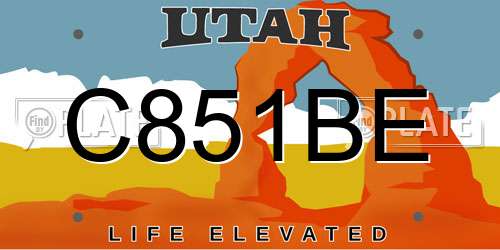 C851BE Utah License Plate