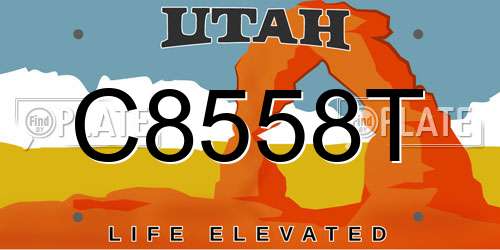 C8558T Utah License Plate