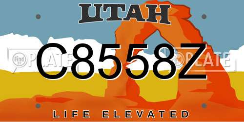 C8558Z Utah License Plate