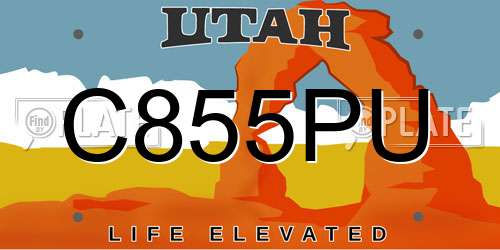 C855PU Utah License Plate